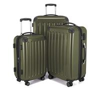 Hauptstadtkoffer Alex 3-Piece Suitcase Set - Cabin Suitcase 55 cm, Medium Suitcase 65 cm & Large Travel Suitcase 75 cm, ABS+PC Hard Shell, Combination Lock, Avocado