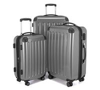 Hauptstadtkoffer Alex 3-Piece Suitcase Set - Cabin Suitcase 55 cm, Medium Suitcase 65 cm & Large Travel Suitcase 75 cm, ABS+PC Hard Shell, Combination Lock, Silver