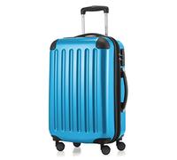 HAUPTSTADTKOFFER - Alex - Carry on luggage On-Board Suitcase Bag Hardside Spinner Trolley 4 Wheel Expandable, 55cm, cyanblue
