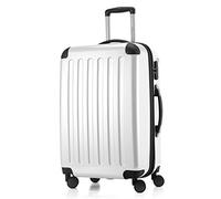 Hauptstadtkoffer Alex Expandable Hard Shell Suitcase 65 cm (74 L) with Combination Lock, Durable Travel Trolley with 4 Double Wheels, White