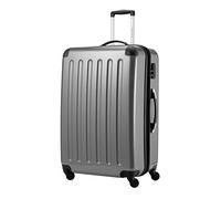 Hauptstadtkoffer Alex Expandable Hard Shell Suitcase 75 cm (119 L) with Combination Lock, Durable Travel Trolley with 4 Double Wheels, Argento