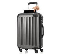 Haputstadtkoffer Hand luggage Hard-shell trolley Rolling suitcase 4 double rolls, Roller Case, 55 cm, 42 liters, Silver (Titan)