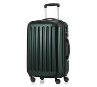 HAUPTSTADTKOFFER - Alex - Carry on luggage On-Board Suitcase Bag Hardside Spinner Trolley 4 Wheel Expandable, 55cm, TSA, dark green