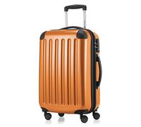 HAUPTSTADTKOFFER - Alex - Carry on luggage On-Board Suitcase Bag Hardside Spinner Trolley 4 Wheel Expandable, 55cm, TSA, orange