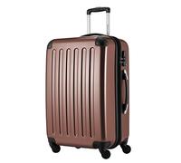 HAUPTSTADTKOFFER - Alex - Luggage Suitcase Hardside Spinner Trolley 4 Wheel Expandable, 65cm, TSA, brown