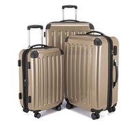 HAUPTSTADTKOFFER - Alex - Set of 3 Hard-Side Luggages Glossy Suitcase Hardside Spinner Trolley Expandable (20", 24" & 28"), Champagner