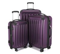 HAUPTSTADTKOFFER - Alex - Set of 3 suitcases, Travel suitcases, Trolley, Rigid Luggage, Travel Set, TSA, 4 Wheels (S, M & L), Purple