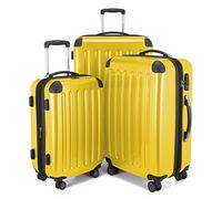 HAUPTSTADTKOFFER - Alex - Set of 3 suitcases, Travel suitcases, Trolley, Rigid Luggage, Travel Set, TSA, 4 Wheels (S, M & L), Yellow