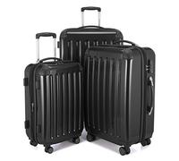 HAUPTSTADTKOFFER - Alex - Set of 3 suitcases, Travel suitcases, Trolley, Rigid Luggage, Travel Set, TSA, 4 Wheels (S, M & L), Black