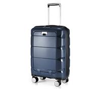 HAUPTSTADTKOFFER - Britz- Hand Luggage with Laptop Compartment Hard Shell Cabin Trolley 4 Wheel Case, TSA, 55 cm, 34 Liter, Dark Blue
