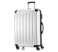 HAUPTSTADTKOFFER® · Hard-Side Suitcase White high Gloss · Dimension ca. 75 x 52 x 32 cm + 4 cm Volume Expansion · max. 130 Liter Volume