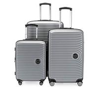 HAUPTSTADTKOFFER - MITTE - Expandable Luggage Set, Carry On Trolley 55cm + Medium Sized Suitcase 69cm + LargeTrolley 76cm, ABS, TSA, Silver