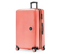 HAUPTSTADTKOFFER - MITTE - Large Check-in Trolley, Hard Shell Suitcase with Extension, TSA, 4 Double Spinner, 76 cm, 138 L, Coral