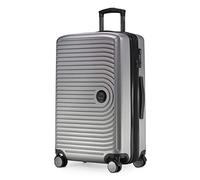 HAUPTSTADTKOFFER - MITTE - Medium Sized Hard Shell Suitcase, Expandable Check-in Luggage, TSA, 4 Double Spinner, 69 cm, 93 L, Silver