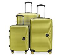 HAUPTSTADTKOFFER Mitte - Set of 3 Suitcases - Hand Luggage Suitcase 55 cm, Medium Suitcase 68 cm + Large Travel Suitcase 77 cm, Hard Shell ABS, TSA, Fern