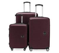 Hauptstadtkoffer - MITTE - Set of 3 suitcases - Cabin Luggage on Wheels 55 cm, Medium Size Trolley 68 cm + Large Suitcase 77 cm, ABS, TSA Lock, Burgundy