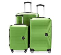 HAUPTSTADTKOFFER Mitte - Set of 3 Suitcases - Hand Luggage Suitcase 55 cm, Medium Suitcase 68 cm + Large Travel Suitcase 77 cm, Hard Shell ABS, TSA, Apple Green
