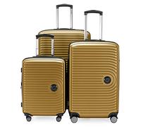 HAUPTSTADTKOFFER Mitte - Set of 3 Suitcases - Hand Luggage Suitcase 55 cm, Medium Suitcase 68 cm + Large Travel Suitcase 77 cm, Hard Shell ABS, TSA, Autumn Gold