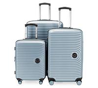 Hauptstadtkoffer - MITTE - Set of 3 suitcases - Cabin Luggage on Wheels 55 cm, Medium Size Trolley 68 cm + Large Suitcase 77 cm, ABS, TSA Lock, Pool Blue