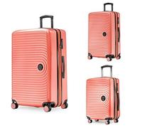 Hauptstadtkoffer Mitte - Set of 3 Suitcases - Hand Luggage Suitcase 55 cm, Medium Suitcase 68 cm + Large Travel Suitcase 77 cm, Hard Shell ABS, TSA - Coral