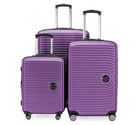 HAUPTSTADTKOFFER Mitte - Set of 3 Suitcases - Hand Luggage Suitcase 55 cm, Medium Suitcase 68 cm + Large Travel Suitcase 77 cm, Hard Shell ABS, TSA, Aubergine