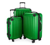 Hauptstadtkoffer Spree - 3-Piece Luggage Set - Carry-On Suitcase 55 cm, Medium Suitcase 65 cm & Large Travel Suitcase 75 cm, ABS+PC Hardshell, TSA Combination Lock, Green