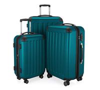 HAUPTSTADTKOFFER - Spree - Set of 3 Hard-Side Luggages Glossy Suitcase Hardside Spinner Trolley Expandable (55, 65 & 75 cm) TSA, Aqua Green