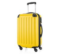 HAUPTSTADTKOFFER - SPREE Hard Shell Suitcase Trolley Suitcase Travel Suitcase 4 Double Wheels, yellow, 55 cm, Suitcase