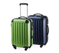HAUPTSTADTKOFFER®„Spree“ - Set of 2 suitcases 49 liters - TSA Lock - (Apple Green-Dark Blue)