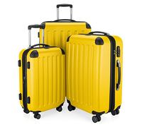 HAUPTSTADTKOFFER - SPREE - Set of 3 Hard-side Luggages Glossy Suitcase Hardside Spinner Trolley Expandable (S, M & L) TSA, Yellow
