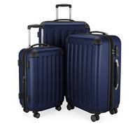 HAUPTSTADTKOFFER - Spree - Set of 3 Hard-Side Luggages Glossy Suitcase Hardside Spinner Trolley Expandable (S, M & L) TSA, Darkblue