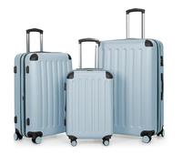 HAUPTSTADTKOFFER - Spree - Set of 3 Hard-Side Luggages Glossy Suitcase Hardside Spinner Trolley Expandable (20“, 24“ & 28“) TSA, Pool Blue