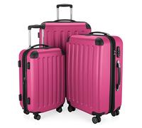 HAUPTSTADTKOFFER - Spree - Set of 3 Hard-Side Luggages Glossy Suitcase Hardside Spinner Trolley Expandable (20“, 24“ & 28“) TSA, Magenta