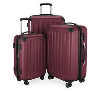 HAUPTSTADTKOFFER - Spree - Set of 3 Hard-side Luggages Glossy Suitcase Hardside Spinner Trolley Expandable (S, M & L) TSA, Burgundy