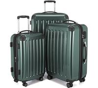 HAUPTSTADTKOFFER - Alex - Set of 3 Hard-side Luggages Trolley Suitces Expandable, (S, M & L), dark green