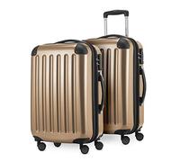 HAUPTSTADTKOFFER® · Two-Piece Hard-Side suitcases Set high Gloss · 2 x Cabin Luggage 45 Liter (55 x 35 x 20 cm) · TSA Combination Lock (Champagne)