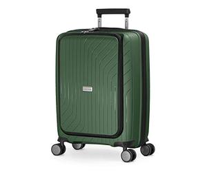 HAUPTSTADTKOFFER - TXL - Lightweight Carry-On Luggage with Laptop Bag, Sturdy Cabin Size Hardside Trolley, Polypropylene, 55 cm, 40 L, TSA, DarkGreen