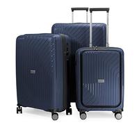 Hauptstadtkoffer - TXL - Lightweight Luggage Set of 3 Hard-Side Trolley - Carry On with Laptop Compartment + Middle & Large Sized trolleys, Polypropylene, 55 cm 66 cm & 76 cm, Darkblue