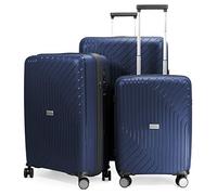 HAUPTSTADTKOFFER - TXL - Lightweight Luggage Set of 3 Hard-Side Trolley, Polypropylene, 55 cm 66 cm & 76 cm (S, M & L), TSA, Darkblue