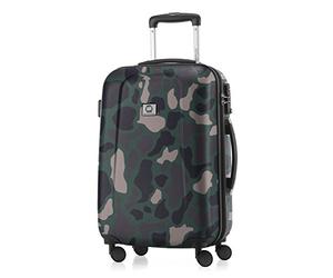 HAUPTSTADTKOFFER - Wedding - Hand Luggage Carry on Luggage Hardside Hard Shell Suitcase Trolley, Approved for Baggage regulations of Almost Every Airline, TSA, 55 cm, 42 Lite, Camouflage