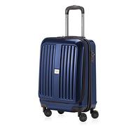 HAUPTSTADTKOFFER - X-Berg - Hand Luggage On-Board Suitcase Cabin Bag Hardside Spinner Trolley 4 Wheel, TSA, 55 cm, 42 liter, Darkblue glossy