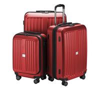 HAUPTSTADTKOFFER - X-Berg - Hand Luggage On-Board Suitcase Cabin Bag Hardside Spinner Trolley 4 Wheel, TSA, 65 cm, 90 Liter, Red matt
