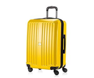 HAUPTSTADTKOFFER - X-Berg - Luggage Suitcase Hardside Spinner Trolley 4 Wheel Expandable TSA, 65 cm, 90 Liter, Yellow Glossy