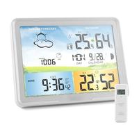 HaureiGi Home Weather Station Wireless Indoor Outdoor Thermometer, Portable Digital Weather Clock Atomic, Bluetooth Color Forecast Station, Multiple Sensors Weather Monitor with Alarm (1 Remote)