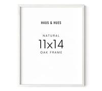 HAUS AND HUES 11x14 White Picture Frame - Set of 1 White 11x14 Picture Frame Wood, White Picture Frame 11x14 Wood Frame, Modern Picture Frame 11x14 Picture Frame White Wood Frame 11x14 (White Oak)