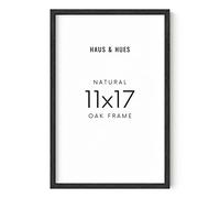 HAUS AND HUES 11x17 Picture Frame - Black Picture Frames 11x17 Natural Wood Frames, Black Frames Picture Frame 11x17 Wooden Frames, Black Poster Frames 11x17 Wood Picture Frames (Black Oak Frame)