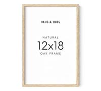 HAUS AND HUES 12 by 18 Picture Frame Set of 1-12 x 18 Poster Frame, 18x12 Light Wood Frame, 12x18 Frame, 12 x 18 Frame Natural Wood, 12 x 18 Picture Frame Wooden (Beige Frame)