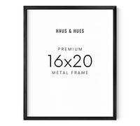HAUS AND HUES 16x20 Black Picture Frame - Black Poster Frame 16x20 Frames Black, 16x20 Poster Frame Black Large Black Frame, Picture Frame Metallic 16x20 Black Frame (Black Aluminum Frame)