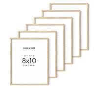 HAUS AND HUES Beige Oak Wood 8x10 Picture Frame - Modern Wood Wall Art Display - Lightweight 8x10 Frame for Art Prints, Photos, Posters - Ready-to-Hang Vertically & Horizontally (Set of 6)