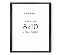 HAUS AND HUES Black 8x10 Picture Frame - 8x10 Black Frame 8x10 Black Picture Frame 8x10 Picture Frame Black, 8x10 Wall Picture Frame 8x10 Poster Frame Black 8x10 Frame (Black Aluminum Frame)
